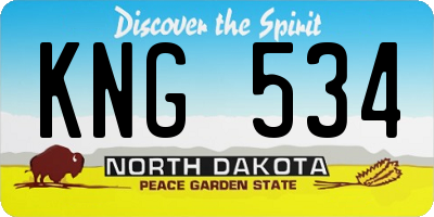 ND license plate KNG534