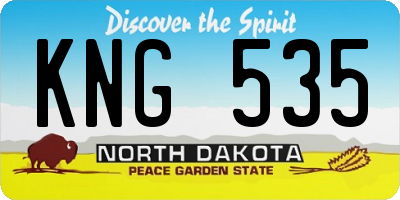 ND license plate KNG535