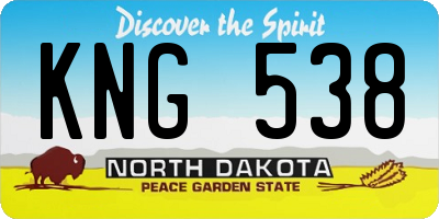 ND license plate KNG538