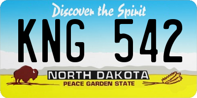 ND license plate KNG542