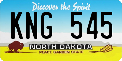 ND license plate KNG545