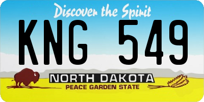 ND license plate KNG549