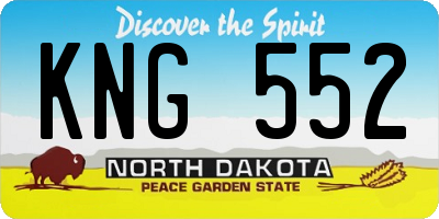 ND license plate KNG552