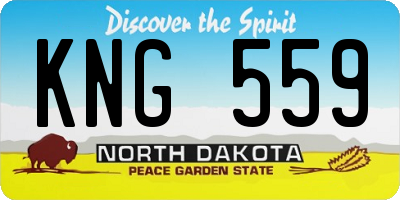 ND license plate KNG559