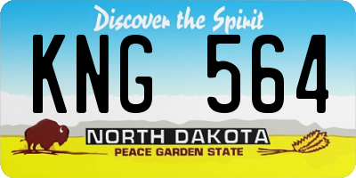 ND license plate KNG564