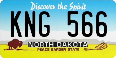 ND license plate KNG566
