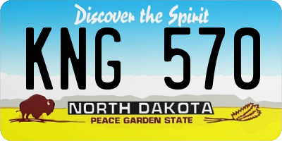 ND license plate KNG570