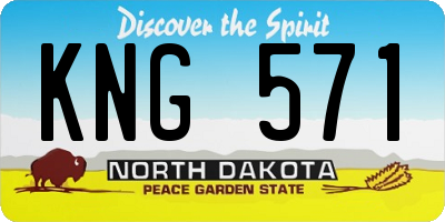 ND license plate KNG571