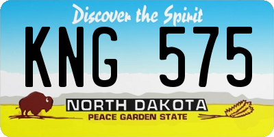 ND license plate KNG575