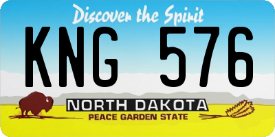 ND license plate KNG576
