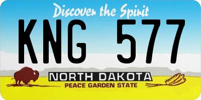 ND license plate KNG577