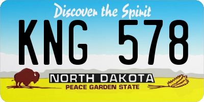 ND license plate KNG578