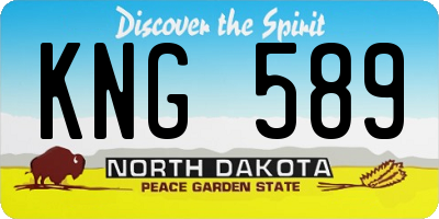 ND license plate KNG589