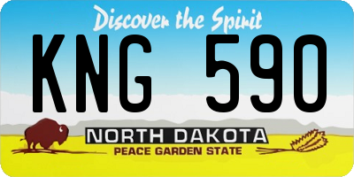 ND license plate KNG590
