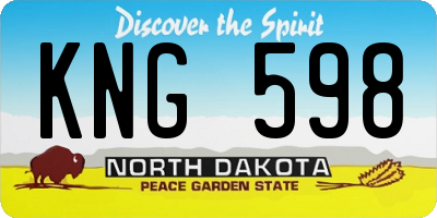 ND license plate KNG598