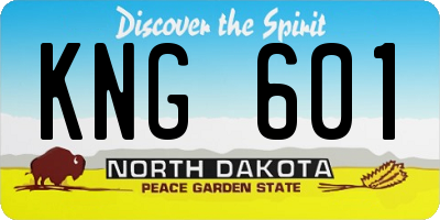 ND license plate KNG601