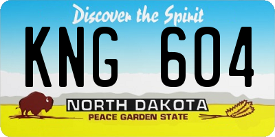 ND license plate KNG604