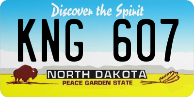 ND license plate KNG607