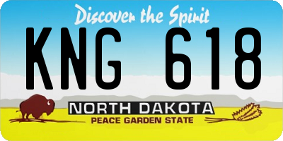 ND license plate KNG618