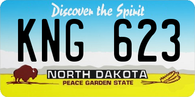 ND license plate KNG623