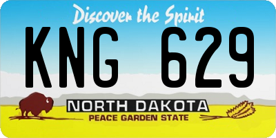 ND license plate KNG629