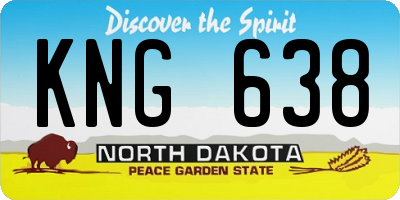 ND license plate KNG638