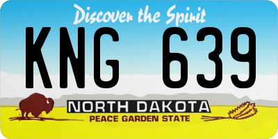 ND license plate KNG639