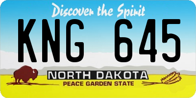 ND license plate KNG645