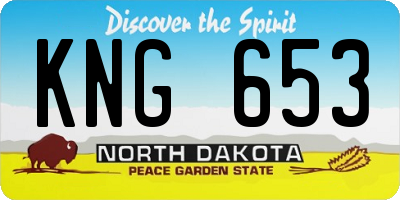 ND license plate KNG653