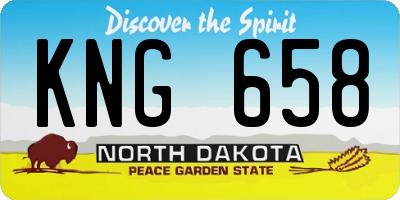 ND license plate KNG658