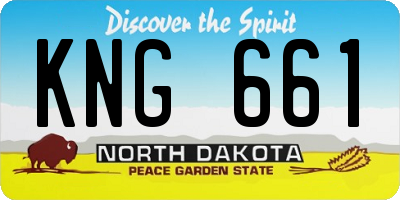 ND license plate KNG661