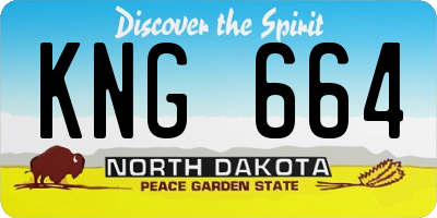 ND license plate KNG664