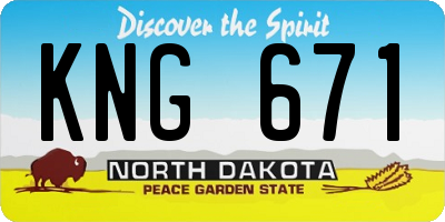 ND license plate KNG671