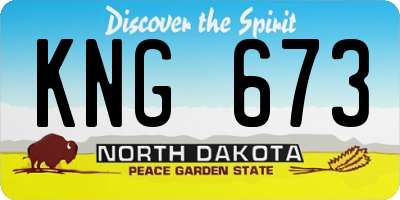 ND license plate KNG673
