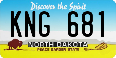 ND license plate KNG681