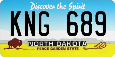 ND license plate KNG689