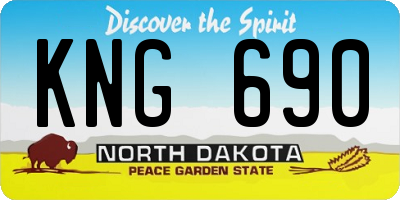 ND license plate KNG690