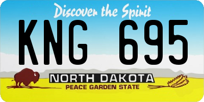 ND license plate KNG695