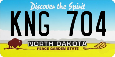 ND license plate KNG704