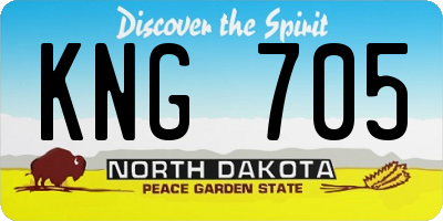 ND license plate KNG705