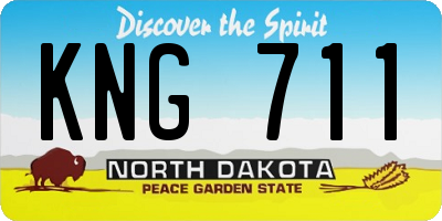 ND license plate KNG711