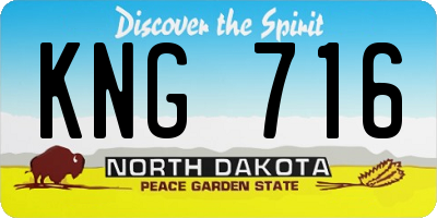 ND license plate KNG716