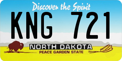 ND license plate KNG721