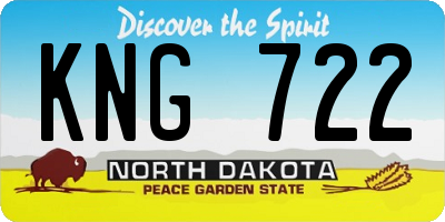 ND license plate KNG722