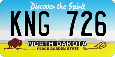 ND license plate KNG726