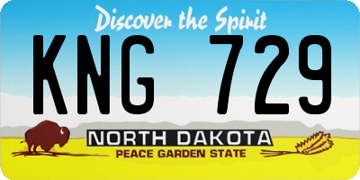ND license plate KNG729