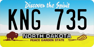 ND license plate KNG735