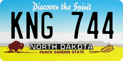 ND license plate KNG744