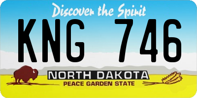 ND license plate KNG746