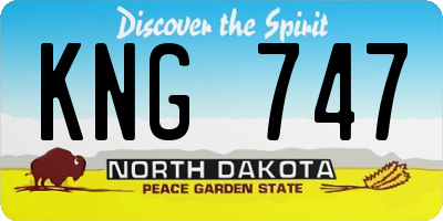 ND license plate KNG747
